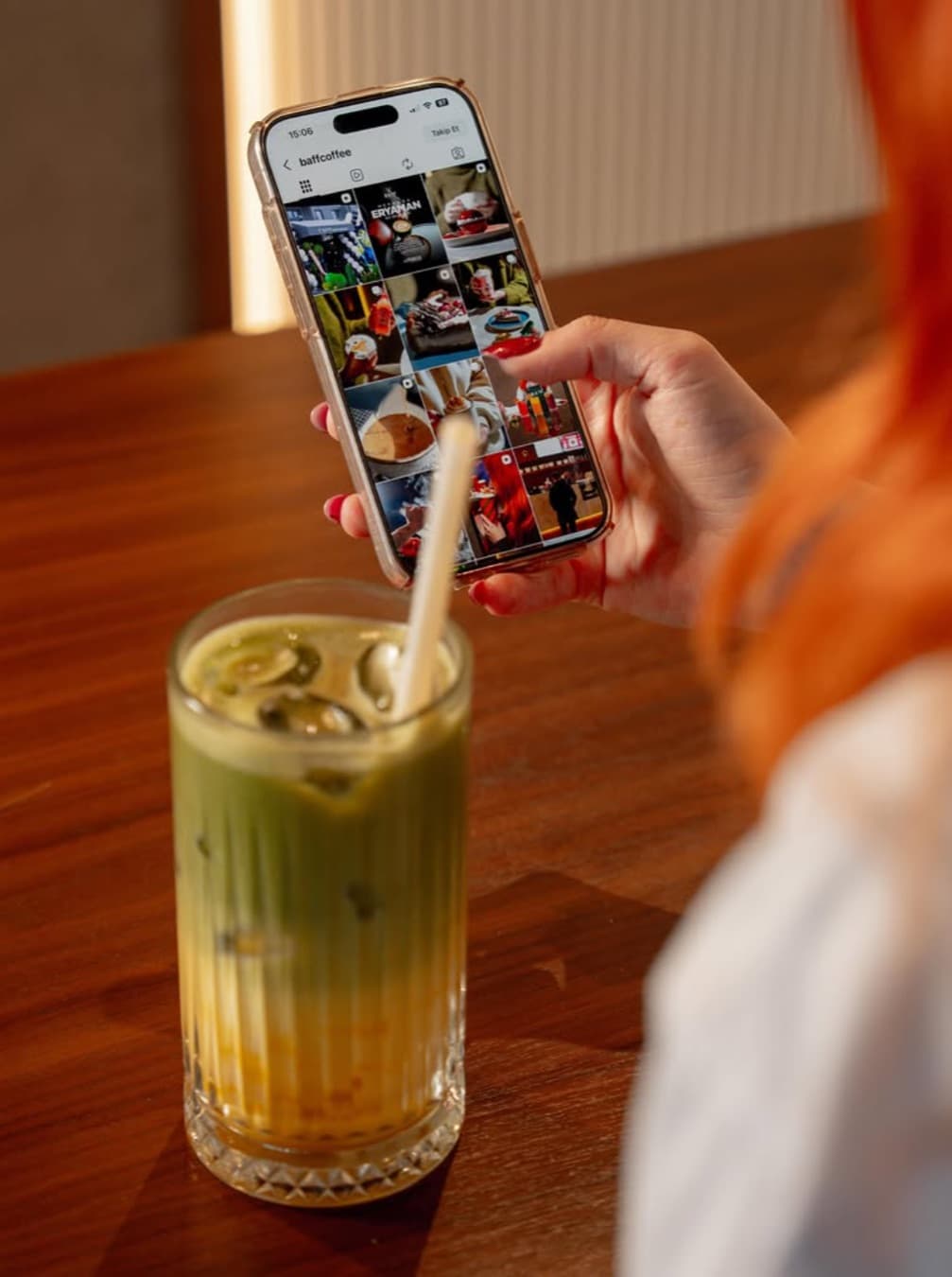 BAFF Premium Coffee — Matcha Latte Yaşam Tarzı Çekimi